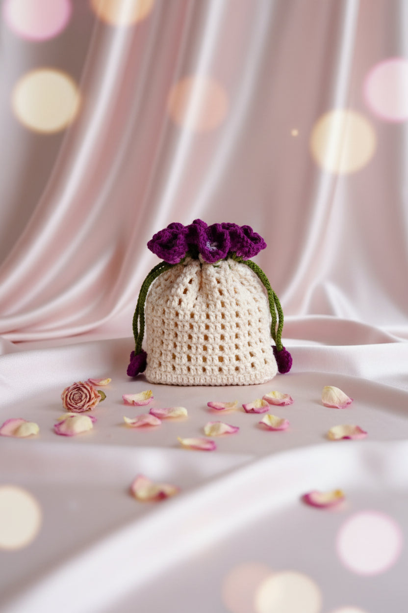 Lavender Bloom Drawstring Pouch