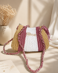 Rosé Bloom Handcrafted Crochet Shoulder Bag