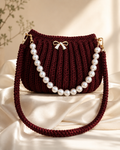Pearl Bloom Crochet Shoulder Bag