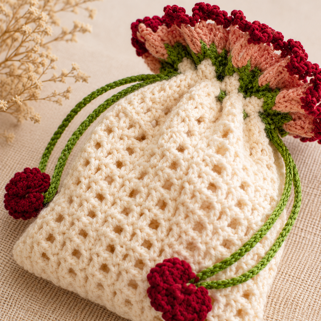 Blush Rose Drawstring Pouch