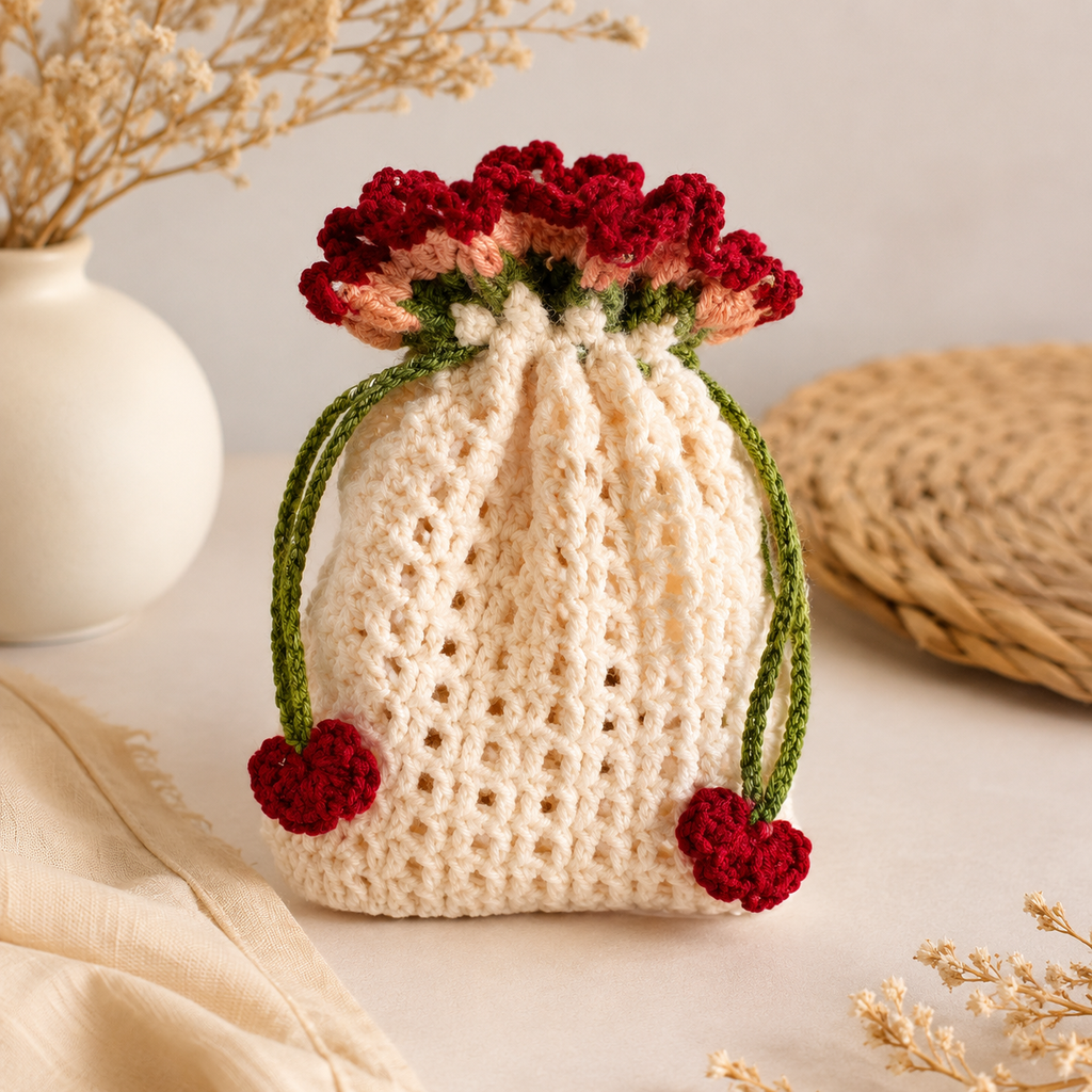 Blush Rose Drawstring Pouch
