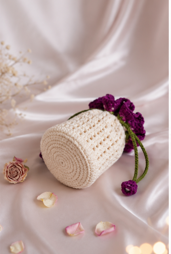 Lavender Bloom Drawstring Pouch